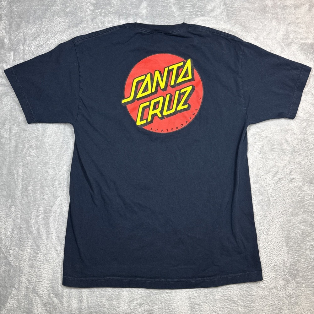 Santa Cruz Original Dot T Shirt Men Large Navy Blue Skateboard Surf Skate